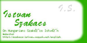 istvan szakacs business card